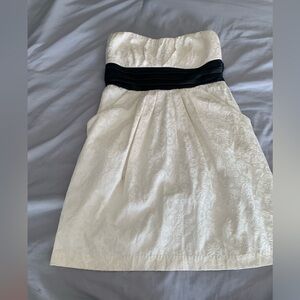 Speechless Y2K Off-white Strapless Babydoll Dress Black Waistband 11 Prom Dance